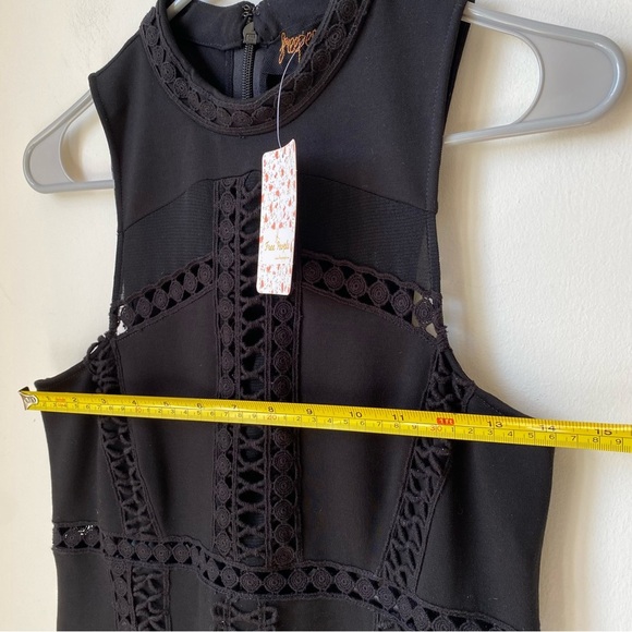 NWT Free People Sky Scraper Bodycon Crochet Mini Dress Size S Black Cocktail - Picture 14 of 15